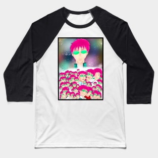 Many Faces of Saiki Baseball T-Shirt